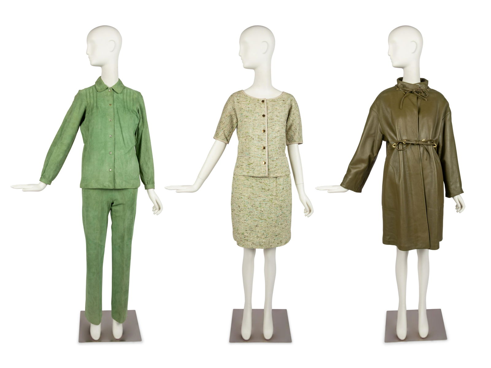 Bonnie Cashin Coat, Top and Skirt, Top and Pants, Two Sketches, One Pattern, 1960-70s (1 of 8)