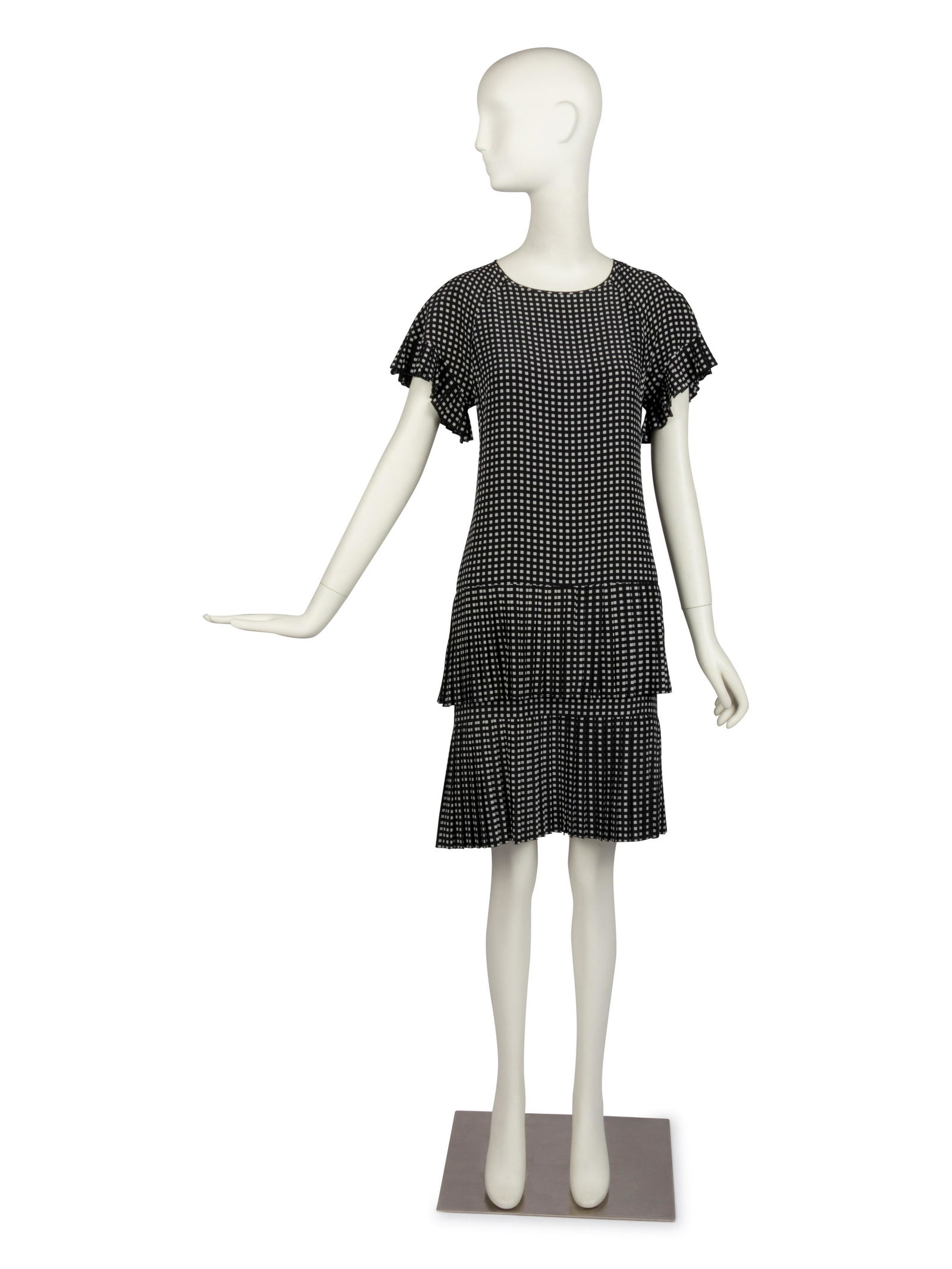 Karl Lagerfeld for Chloé Pleated Silk Dress, 1970-80s (1 of 4)