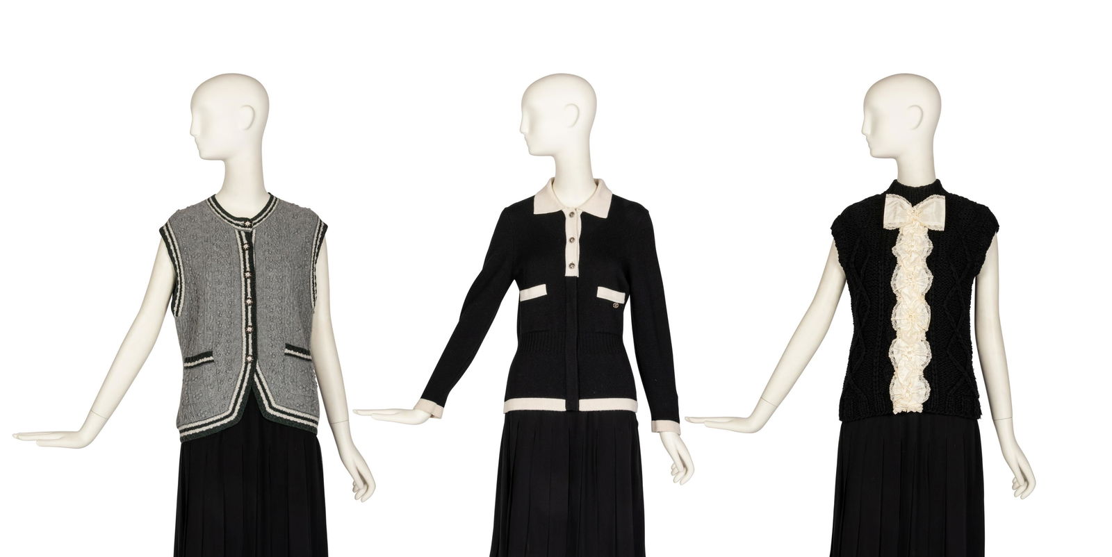 Three Chanel Cashmere Knits: Two Vests, One Cardigan, 2000-10s (1 of 4)