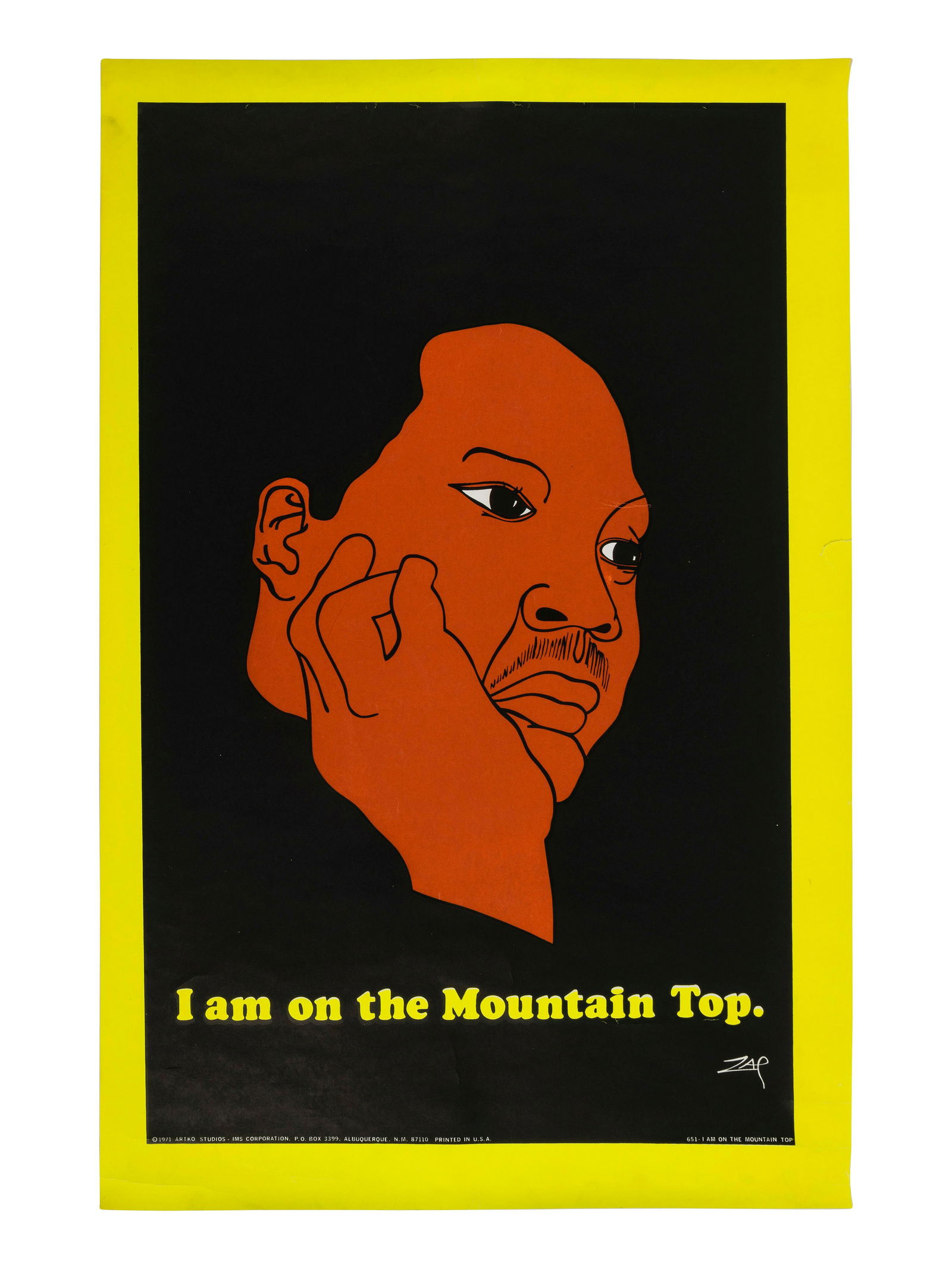 [KING, Martin Luther, Jr. (1929-1968)]. Zap, artist. I am on the Mountain Top. Albuquerque, NM: (1 of 1)