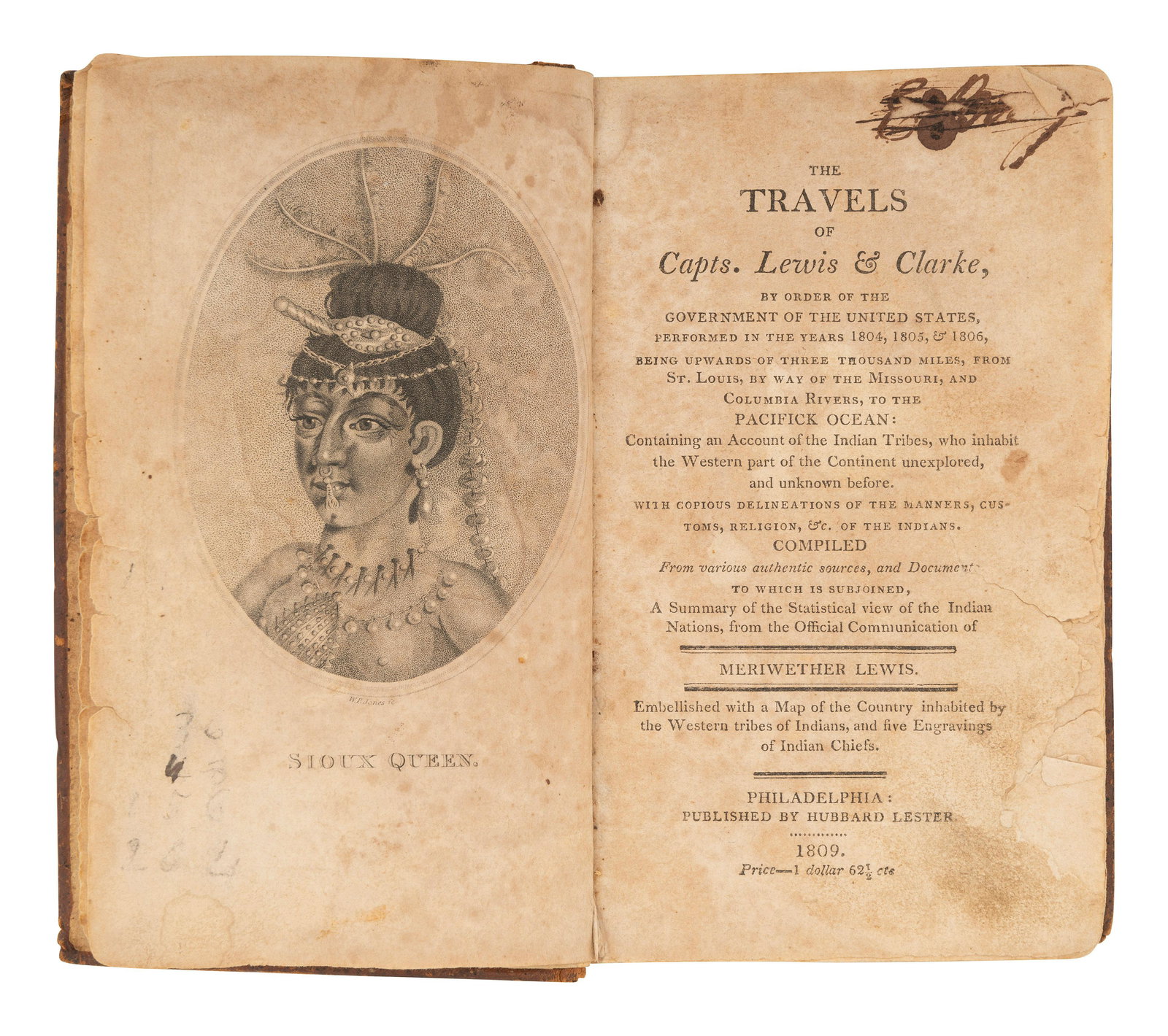 [LEWIS, Meriwether and William CLARK]. The Travels of Capts. Lewis & Clarke, by Order of the (1 of 2)