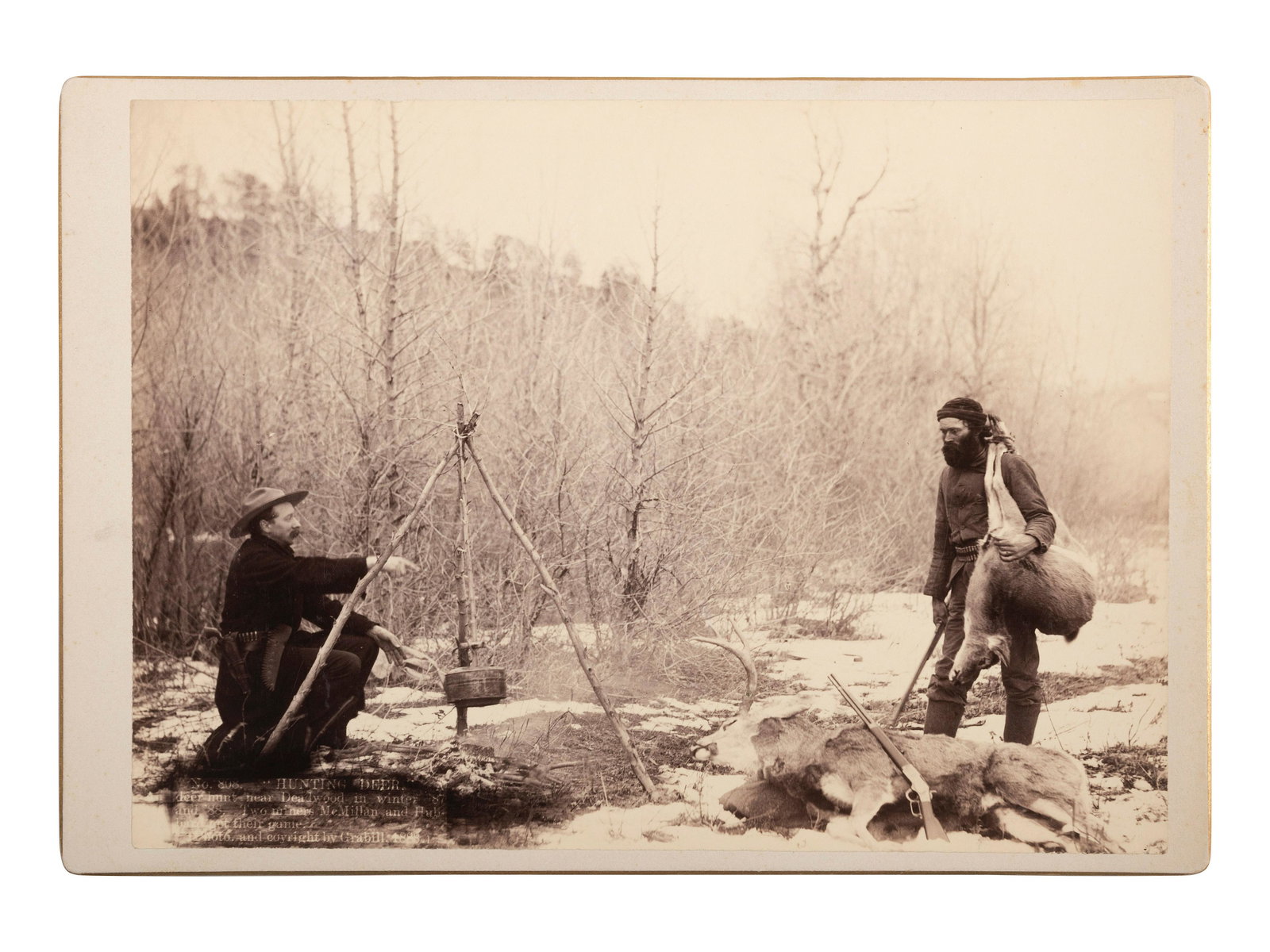 [WESTERN AMERICANA]. GRABILL, John C.H. (1849-1903), photographer. "Hunting Deer." A deer hunt near (1 of 1)