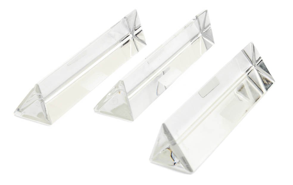 A Set of Twelve Baccarat Glass Knife Rests, Length : A Set of Twelve Baccarat Glass Knife Rests, in the form of prisms, with original boxes. Length of each 3 1/2 inches. Property from the Collection of Dr. and Mrs. John Cordes, Elm Grove, Wisconsin