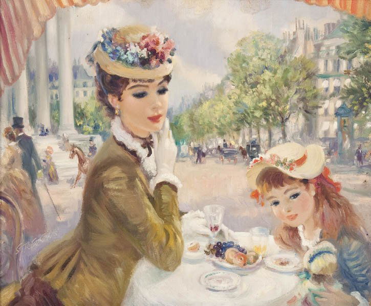 John Strevens, (English, 1902 - 1990), Place De La: John Strevens (English, 1902 - 1990) Place De La Madeleine oil on canvas signed Strevens (lower left) 14 x 17 inches.