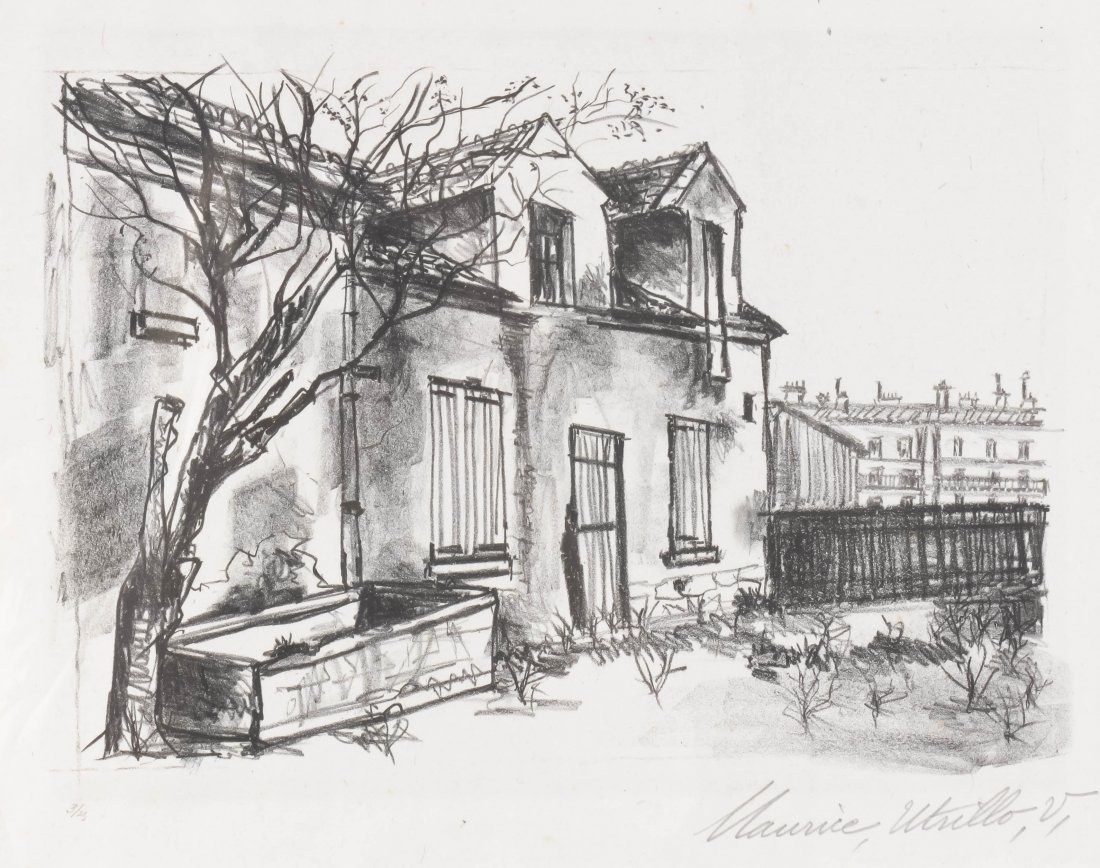 Maurice Utrillo, (French, 1883-1955), La Ferme Deb: Maurice Utrillo (French, 1883-1955) La Ferme Debray lithograph edition 3/25, signed Maurice, Utrillo, V, (lower right) 8 x 11 inches. Property from the Collection of Dr. and Mrs. John