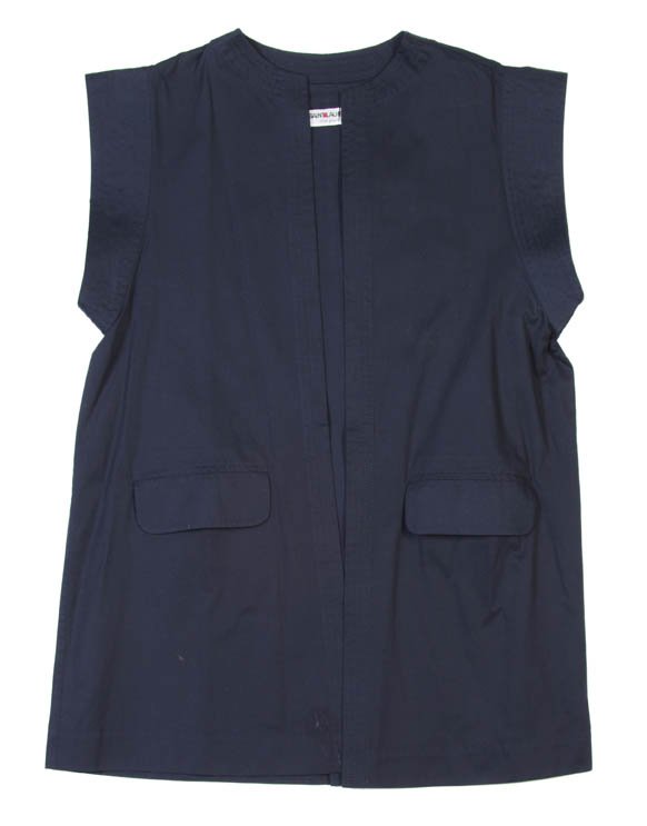 An Yves Saint Laurent Navy Cotton Vest.: An Yves Saint Laurent Navy Cotton Vest. Labeled: Saint Laurent.