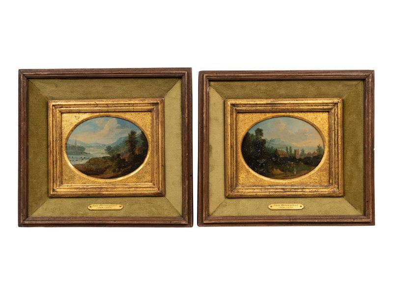Manner of Jan Brueghel the Elder (18th/19th Century) Pastoral Landscapes (a pair of works): Manner of Jan Brueghel the Elder (18th/19th Century) Pastoral Landscapes (a pair of works) oil on copper unsigned 4 1/2 x 6 inches (sight). This lot is located in Chicago. Size