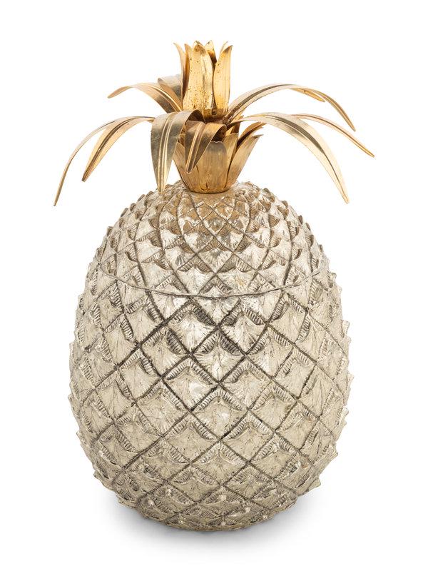 A Mauro Manetti Parcel-Gilt Metal Pineapple Wine Cooler: A Mauro Manetti Parcel-Gilt Metal Pineapple Wine Cooler Second Half 20th Century Height 15 inches. This lot is located in Chicago. Property from a Washington, D.C. Estate