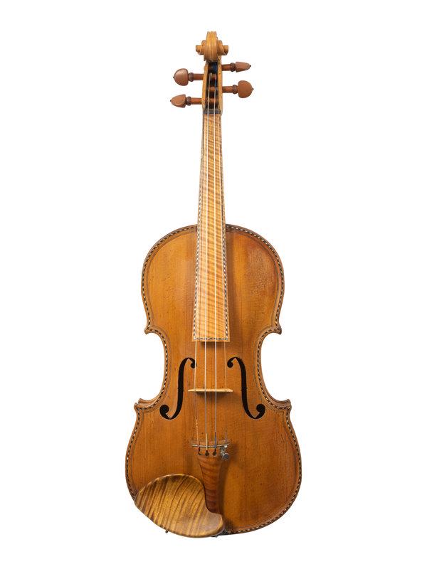 A French Violin with Mother-of-Pearl Inlay: A French Violin with Mother-of-Pearl Inlay with case. This lot is located in Chicago. Property from the Estate of Fred and Estelle Spector, Chicago, Illinois Condition