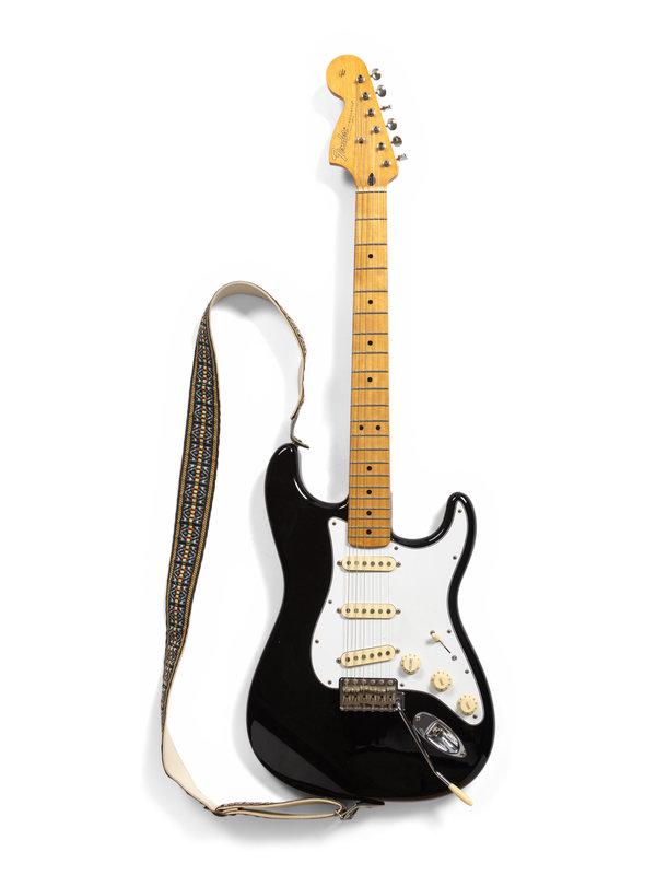 A Fender Black Jimmy Hendrix Special Edition Stratocaster Electric Guitar: A Fender Black Jimmy Hendrix Special Edition Stratocaster Electric Guitar serial number MX16758160, with soft case. This lot is located in Chicago. Condition Conditio