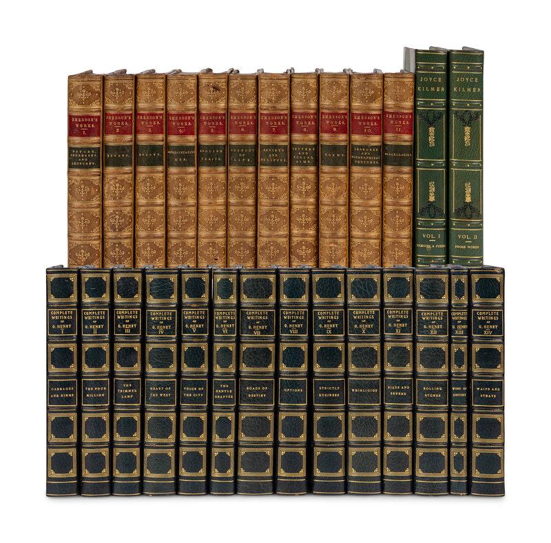 [BINDINGS]. A group of 7 works in approximately 65 volumes, including works related to American hist: [BINDINGS]. A group of approximately 65 volumes, most in contemporary leather bindings, including works related to American history & literature, comprising: JAMES, Henry. [Works]. L: Macmillan an