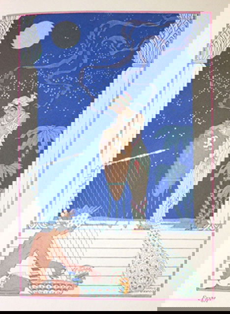 2 vols. Le Gallienne, Richard. The Romance of Per: 2 vols. Le Gallienne, Richard. The Romance of Perfume . New York: Richard Hudnut, 1928. Illus. by George Barbier. 8vo, orig. color pictorial white bds.; light edge wear, head of spine chipped. 8 color