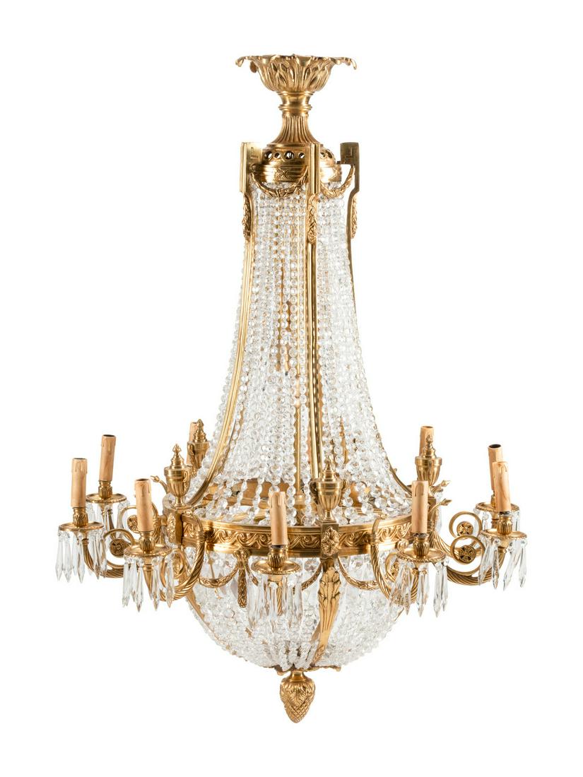 A Pair of French Neoclassical Style Gilt Bronze Chandeliers (1 of 7)