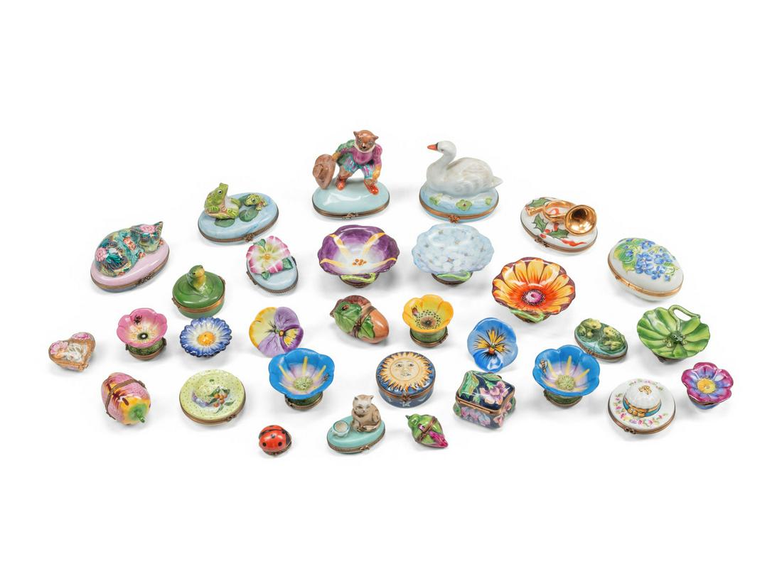 A Collection of English and French Enamel and Porcelain Small Boxes (1 of 5)