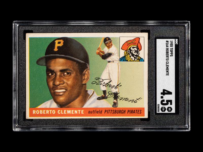 A 1955 Topps Roberto Clemente Rookie Baseball Card No. 164 (SGC 4.5 VG-EX+)
 (1 of 2)
