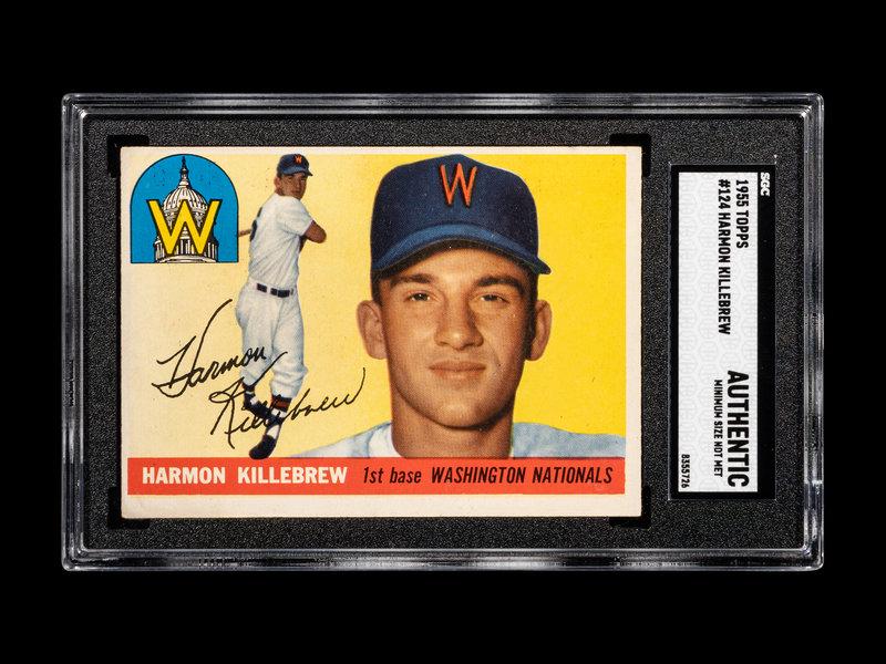 A 1955 Topps Harmon Killebrew Rookie Baseball Card No. 124 (SGC Authentic) (1 of 2)