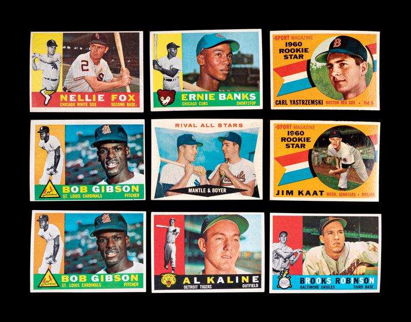 A Group of Nine 1960 Topps Baseball Cards Including Multiple Hall of Famers and Carl Yastrzemski Roo (1 of 4)