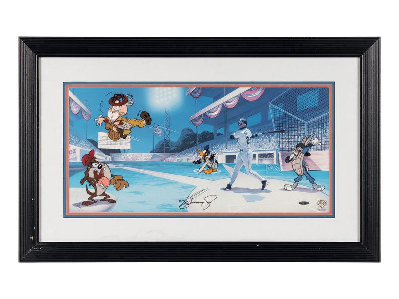 A Ken Griffey Jr. Signed Autograph Warner Brothers "Junior's League" Animation Cel (Upper Deck Authe (1 of 5)