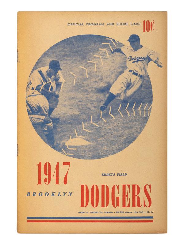 An Original April 13, 1947 Brooklyn Dodgers vs. New York Yankees Ebbets Field Program / Scorecard fr (1 of 3)