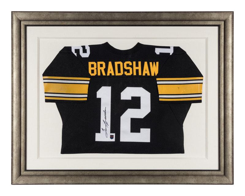 A Terry Bradshaw Signed Autograph Pittsburgh Steelers Jersey Display (Beckett Authentication Service (1 of 6)