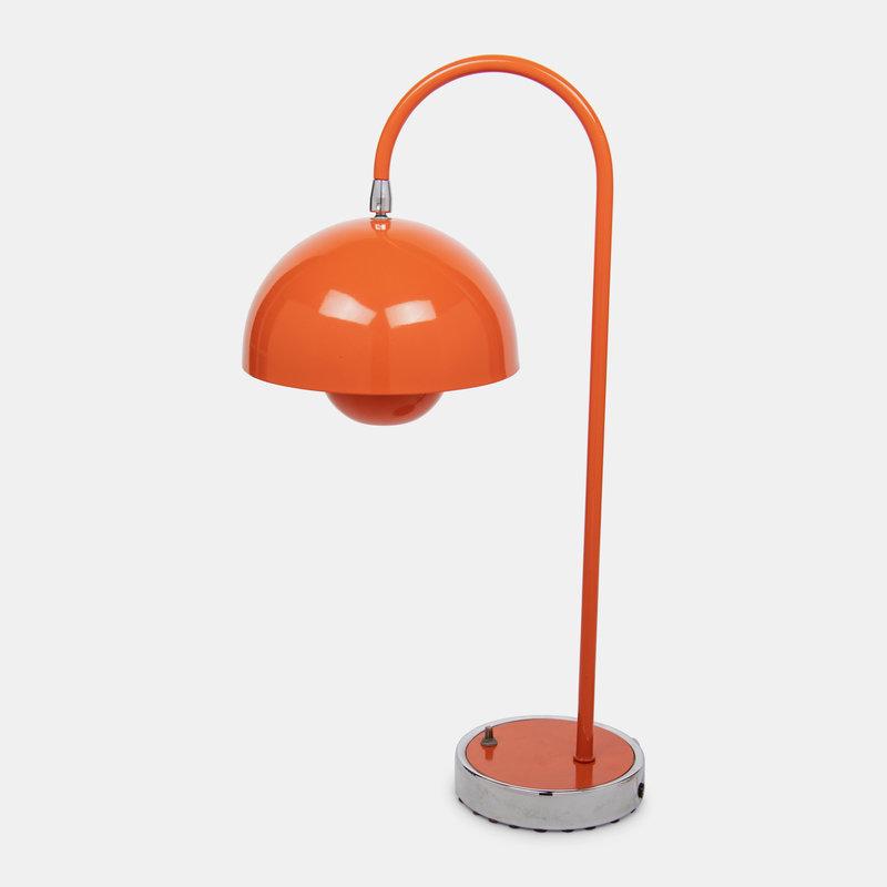 Style of Verner Panton American, Mid 20th Century Table Lamp: Style of Verner Panton American, Mid 20th Century Table Lamp enameled metal, chrome-plated steel H 22 1/2 x W 6 x D 12 1/2 inches. Size H 22 1/2 x W 6 x D 12 1/2 inches.