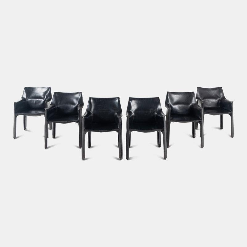 Mario Bellini
(Italian, b. 1935)
Set of Six Cab Dining Chairs, c. 1976Cassina, Italy (1 of 4)