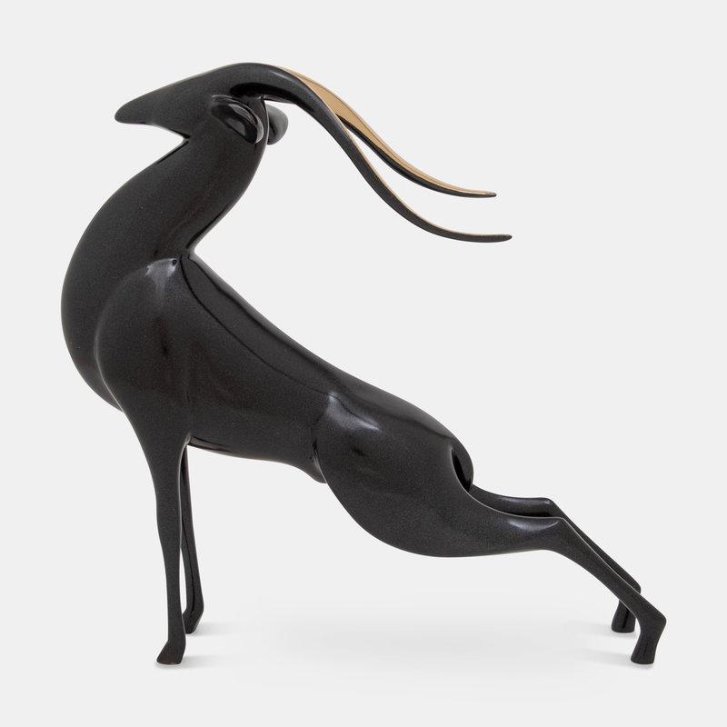 Loet Vanderveen (Dutch/American, 1921-2015) Springbok Sculptureedition 35/1000: Loet Vanderveen (Dutch/American, 1921-2015) Springbok Sculpture edition 35/1000 patinated bronze signed 'LOET 35/1000' H 9 1/4 x W 9 x D 3 1/2 inches. Property from the Estate of Harry M. C