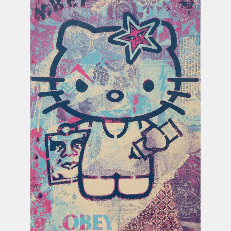 Shepard Fairey (American, b. 1970) Hello Kitty (Blue), 2012: Shepard Fairey (American, b. 1970) Hello Kitty (Blue), 2012 silkscreen on wove paper signed and numbered 175/500 in pencil 24 x 18 inches. Size 24 x 18 inches.