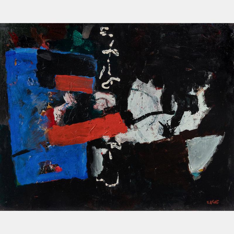 John Von Wicht 
(American/German, 1888-1970)
Blue, Red, White on Black, 1961 (1 of 6)