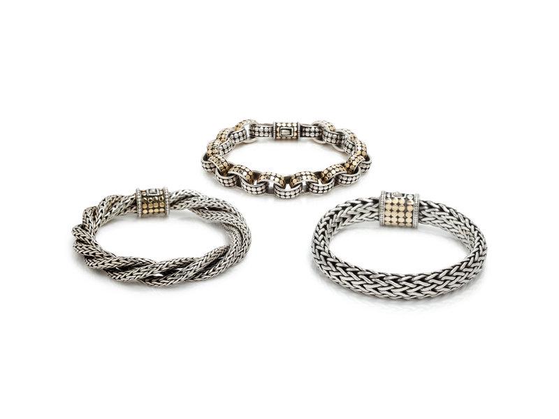 COLLECTION OF JOHN HARDY, STERLING SILVER AND YELLOW GOLD BRACELETS (1 of 2)