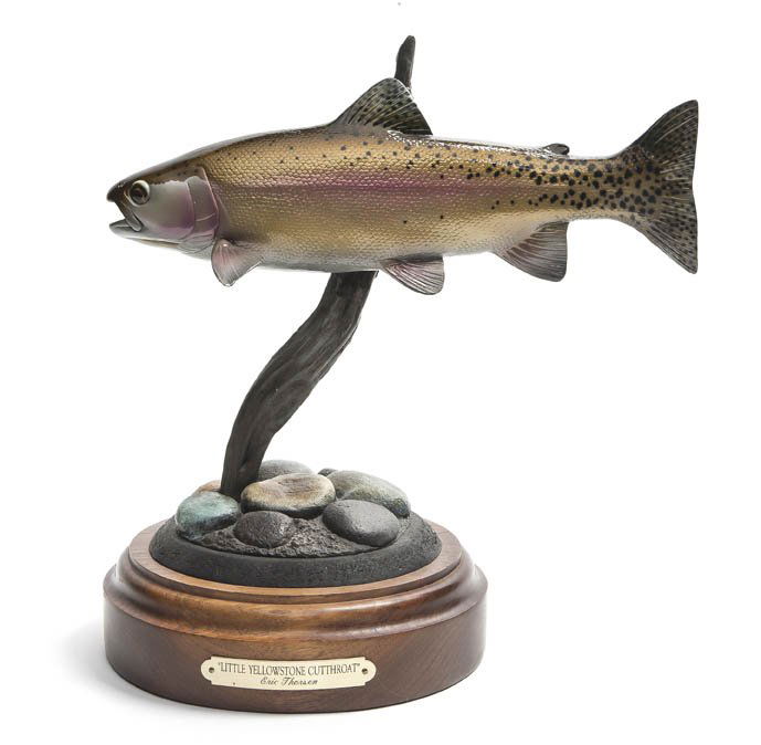 An American Cold Painted Bronze Animalier Figure,: An American Cold Painted Bronze Animalier Figure, Eric Thorsen, in the form of a fish. Height 10 1/2 inches.