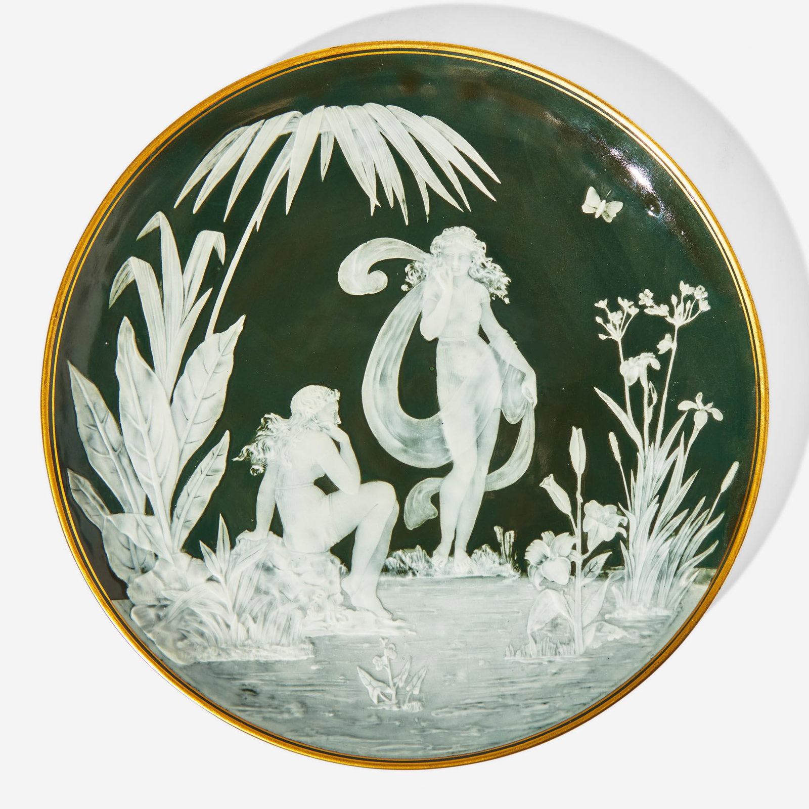 A pate-sure-pate porcelain plate Frederick Schenk (English, 1849-1908), George Jones & Sons (1 of 3)