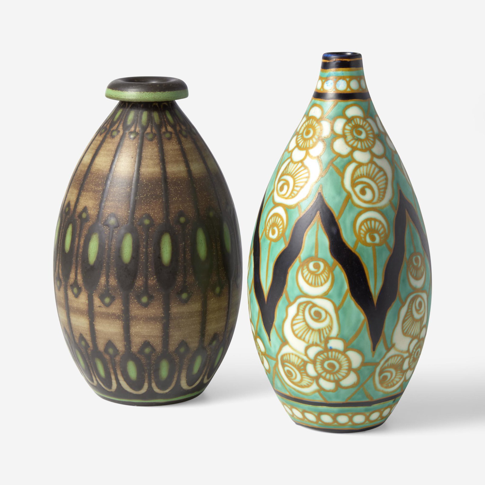 Two Art Deco glazed stoneware vases Charles Catteau (French, 1880-1966) and Léon Lambilotte, (1 of 3)