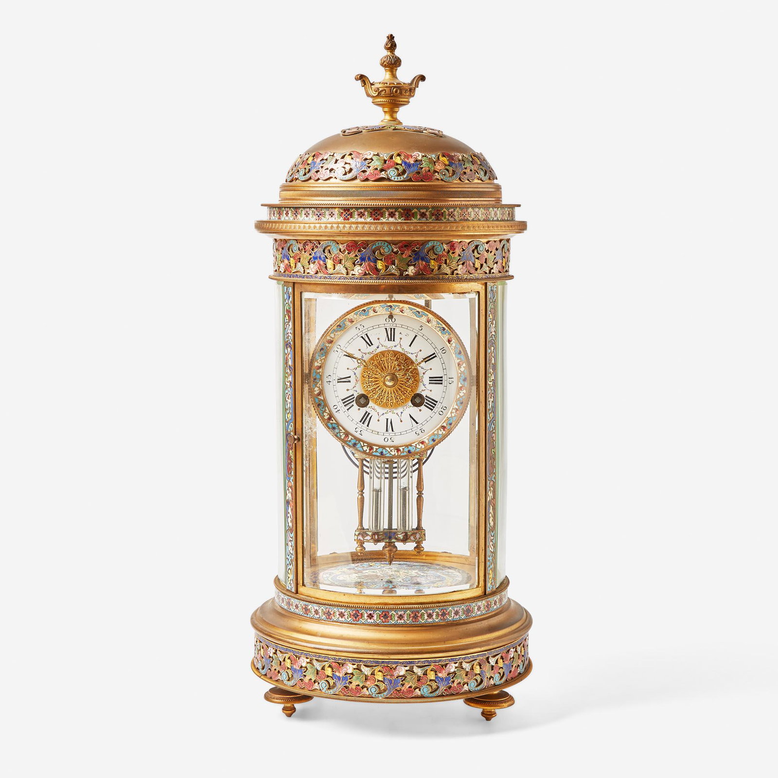 A French cloisonné enamel and gilt bronze mantel clock Samuel Marti et Cie (1870-1890), Paris, (1 of 4)