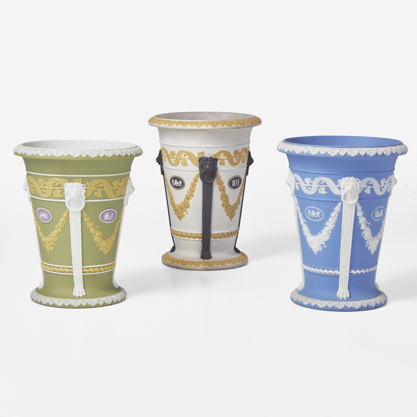 Three Wedgwood Jasperware Monopod Vases UK, 19th century (1 of 3)