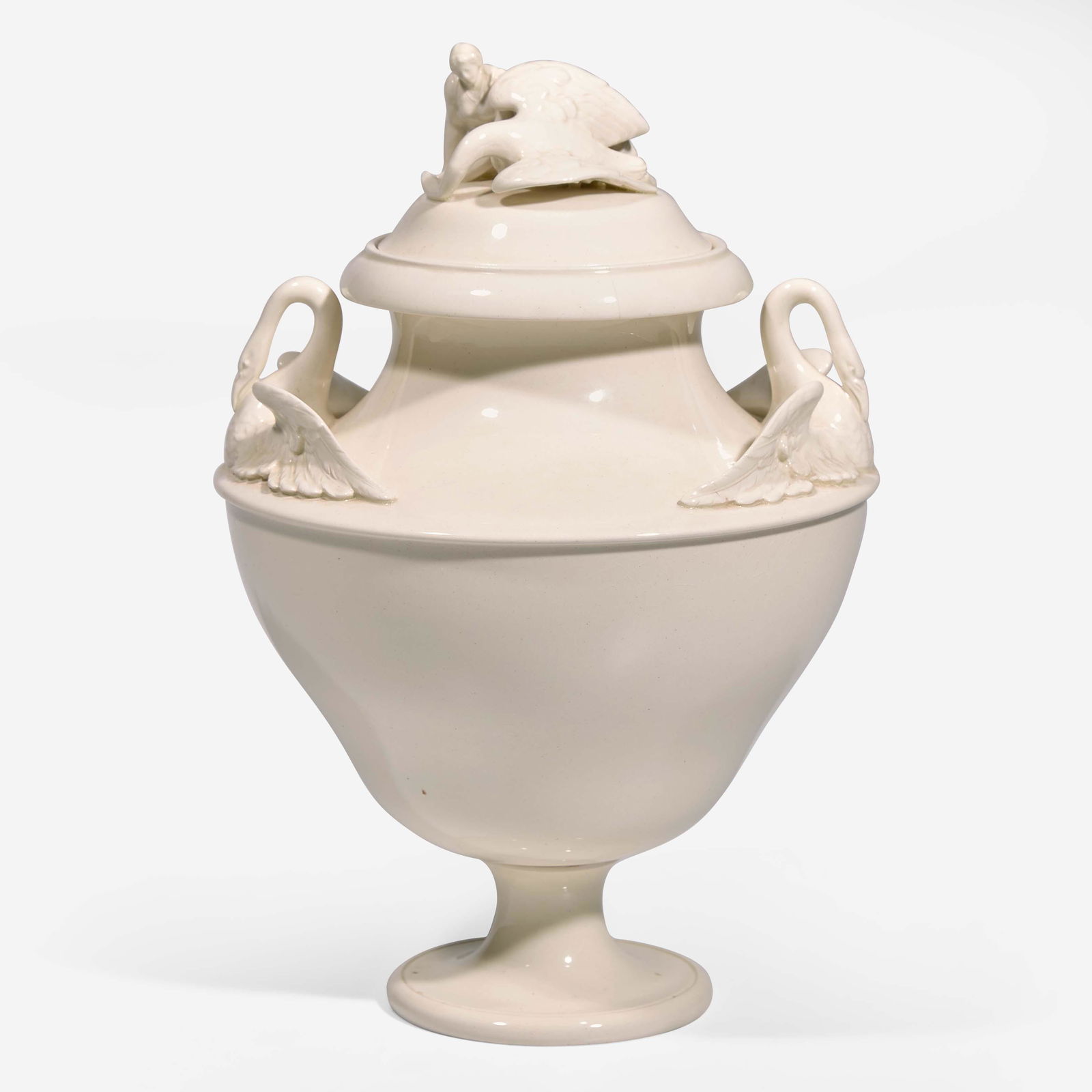 A Wedgwood Queensware Leda and the Swan Vase and Cover UK, early 19th century (1 of 5)