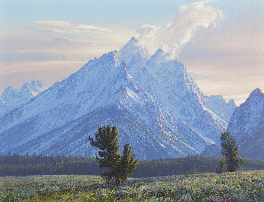 Curt Walters, (American, b. 1950), Mountain Scene,: Curt Walters (American, b. 1950) Mountain Scene, 1989 oil on canvas signed Curt Walters (lower right) 13 1/2 x 17 1/2 inches.