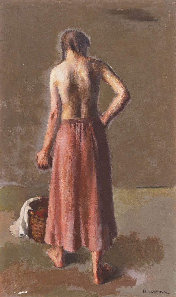 Robert Brackman, (American/Russian, 1898-1980), Fi: Robert Brackman (American/Russian, 1898-1980) Figure Study #2 oil on canvas signed Brackman (lower right); titled and signed (verso) 20 x 12 inches. Provenance: Grand Central A