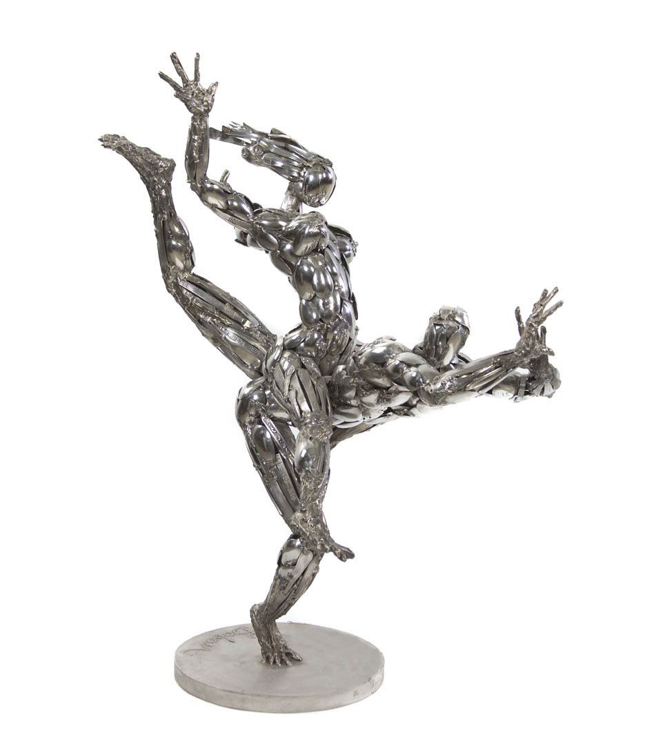 Boban Ilic, (Serbian, b. 1964), Jealousy: Boban Ilic (Serbian, b. 1964) Jealousy welded spoons inscribed Boban Height: 38 inches.