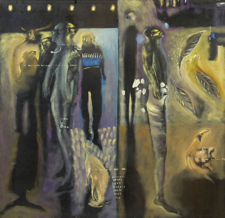 Soly Cisse, (Senegalese, b. 1969), Foret d'Or: Soly Cisse (Senegalese, b. 1969) Foret d'Or acrylic on canvas 39 1/2 x 39 1/2 inches. Property from the Collection of Dr. Massimiliano del Ninno, Viterbo, Italy