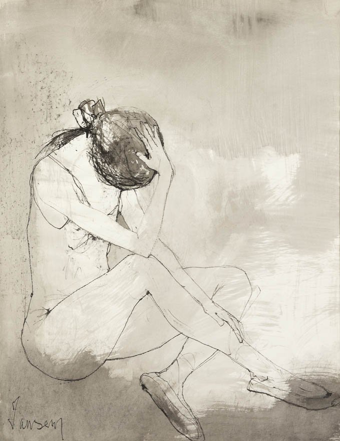 Jean Jansem, (French, b. 1920), Ballet: Jean Jansem (French, b. 1920) Ballet ink on paper signed Jansem (lower left) 25 1/2 x 18 inches. Provenance: Wally Findlay Galleries, Chicago, Illinois