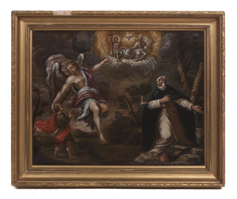 Italian School, (18th century), Vision of Thomas A: Italian School (18th century) Vision of Thomas Aquinas oil on canvas 30 x 36 inches.