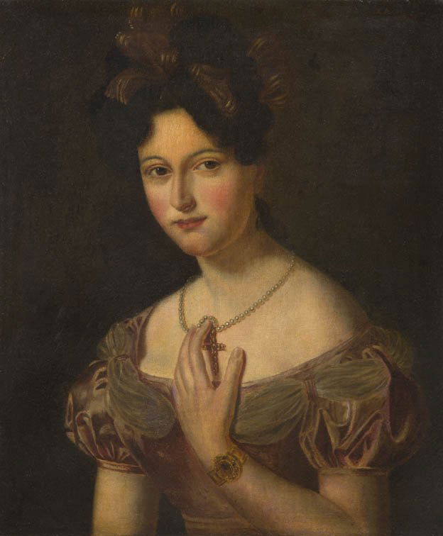 Attributed to Andrea Appiani, (Italian, 1754-1817): Attributed to Andrea Appiani (Italian, 1754-1817) Josephine, 1803 oil on canvas initialled A.A.A. and dated (upper right) 25 1/2 x 21 inches. Property from the Estate of Mr. George Ko