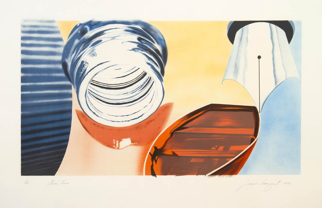 James Rosenquist, (American, b. 1933), Sheer Line: James Rosenquist (American, b. 1933) Sheer Line, 1979 serigraph edition 31/100, signed James Rosenquist, titled, and dated (lower right) 21 1/4 x 38 1/2 inches. Ref: Glenn, 163 Pro
