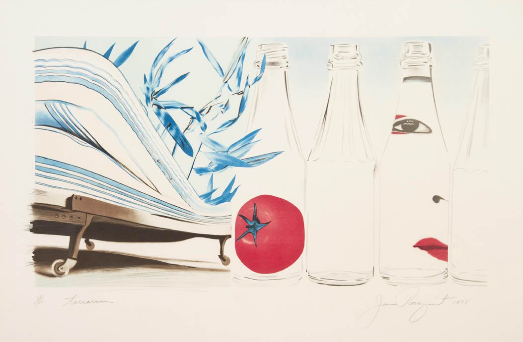 James Rosenquist, (American, b. 1933), Terrarium,: James Rosenquist (American, b. 1933) Terrarium, 1978 serigraph edition 20/100, signed James Rosenquist (lower right) 21 1/2 x 38 1/2 inches. Ref: Glenn, 154 Property from an Import