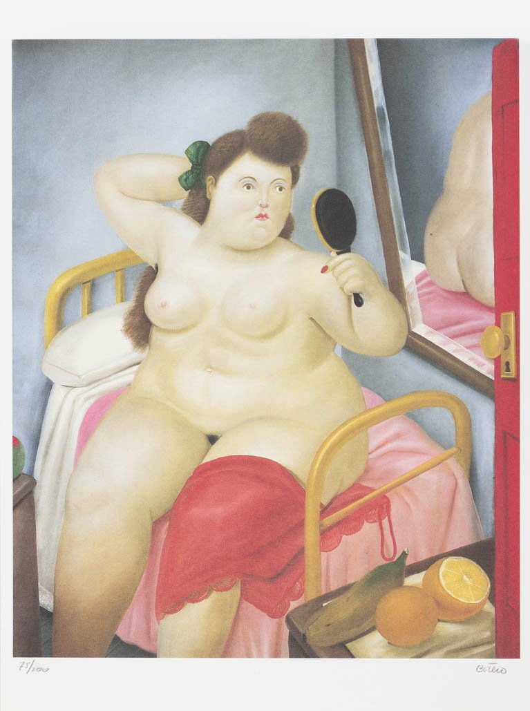 Fernando Botero, (Colombian, b. 1932), La toilet: Fernando Botero (Colombian, b. 1932) La toilette, 1983 offset color lithograph; Harry N. Abrams, pub. edition 75/200, signed Botero (lower right) 13 1/2 x 11 1/4 inches. This lot