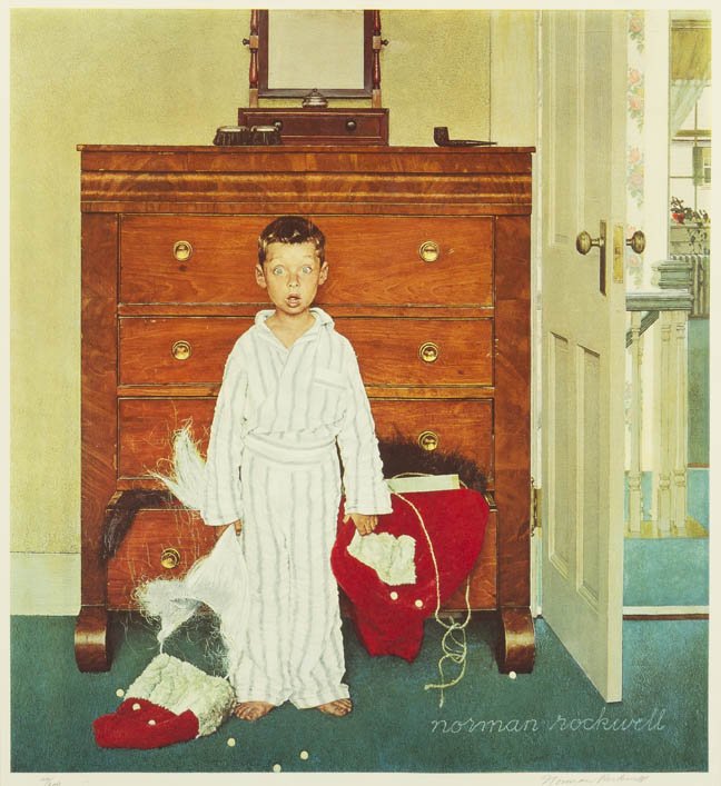 Norman Rockwell, (American, 1894-1978), Bottom Dr: Norman Rockwell (American, 1894-1978) Bottom Drawer color collotype edition 164/200, signed Norman Rockwell (lower right) 28 x 25 1/4 inches.