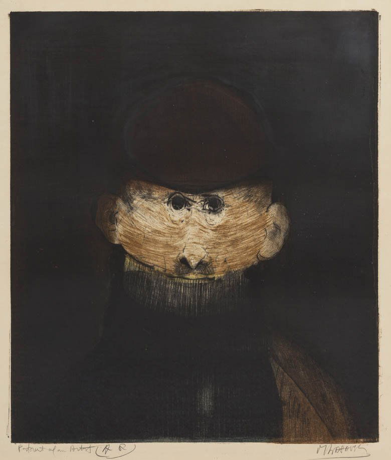 Mauricio Lasansky, (American, b. 1914), Portrait: Mauricio Lasansky (American, b. 1914) Portrait of an Artist color engraving and etching edition A.P., signed M. Lasansky (lower right) and titled (lower center) 19 3/4 x 16 3/4 inches.