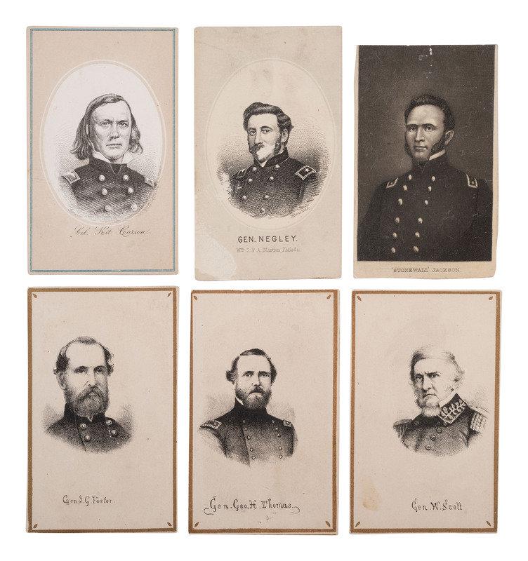 [CIVIL WAR]. 19 lithographed CDVs of Civil War generals and political personalities. (1 of 3)