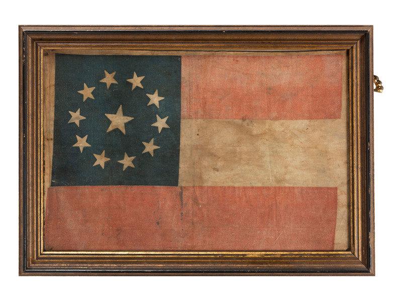 [CIVIL WAR]. 11-star First National Confederate flag. Ca 1861 or after.  (1 of 2)